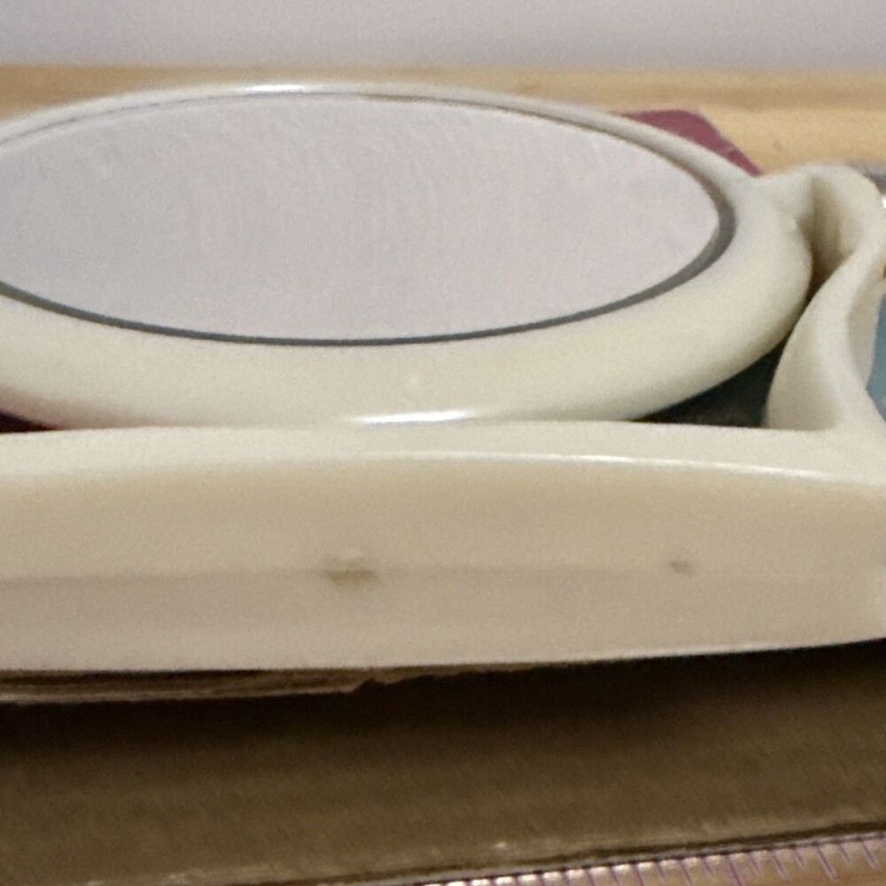 VTG Makeup Mirror Fuller Brush Co Double Sided & Beveled Celluloid Ivory - Picture 8 of 14